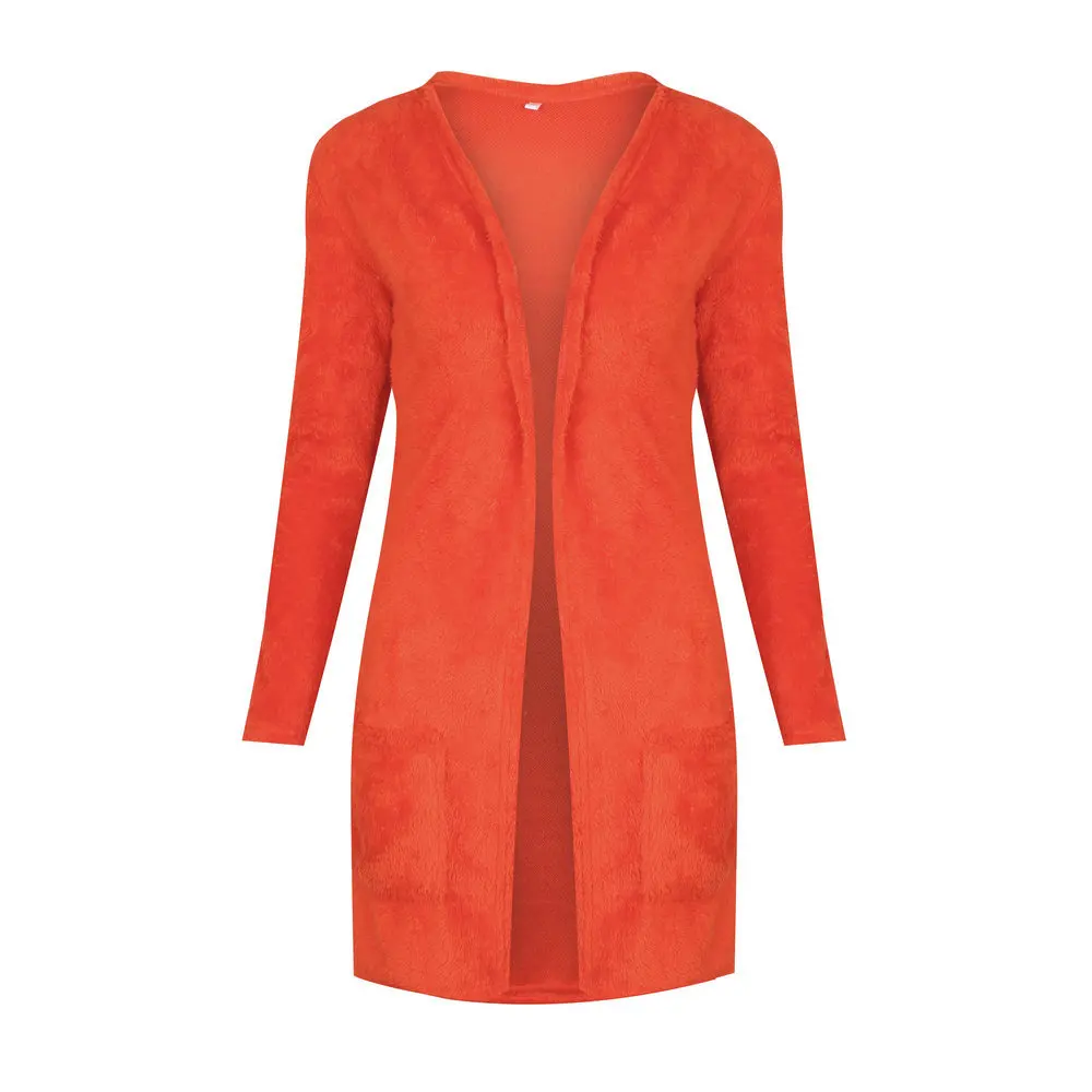 2018 модное женское плюшевое пальто свободные свитера кардиганы осенне-зимняя