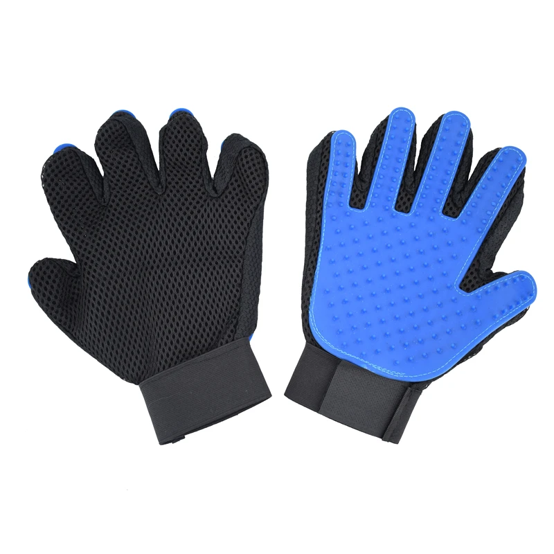 Dog Grooming Blue Glove Comb for Animals Cats Dogs Pet Hair Bath Massage Removal Right Hand Gloves Brosse Chien | Дом и сад