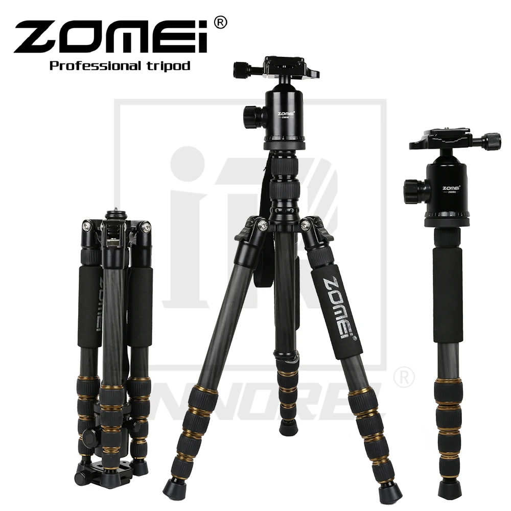 

Zomei Z669C Carbon Fiber Tripod Professional SLR camera portable travel Stand Monopod Ball head for Canon Nikon Sony