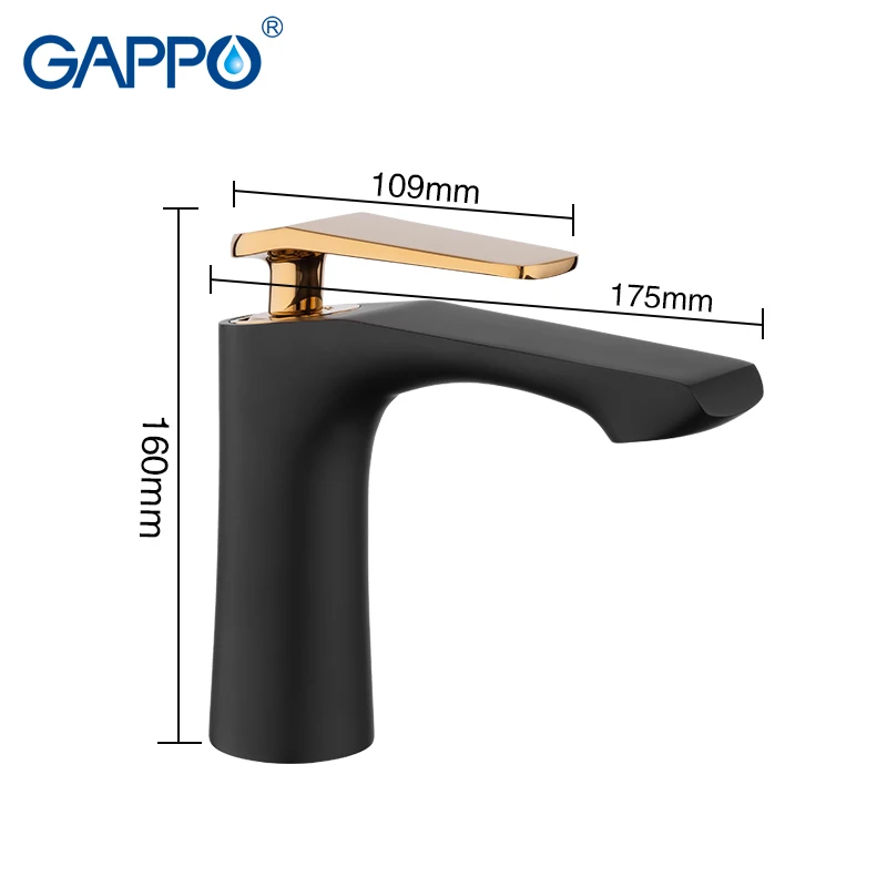 GAPPO черный золотой смеситель для раковины смесители ванной комнаты воды на