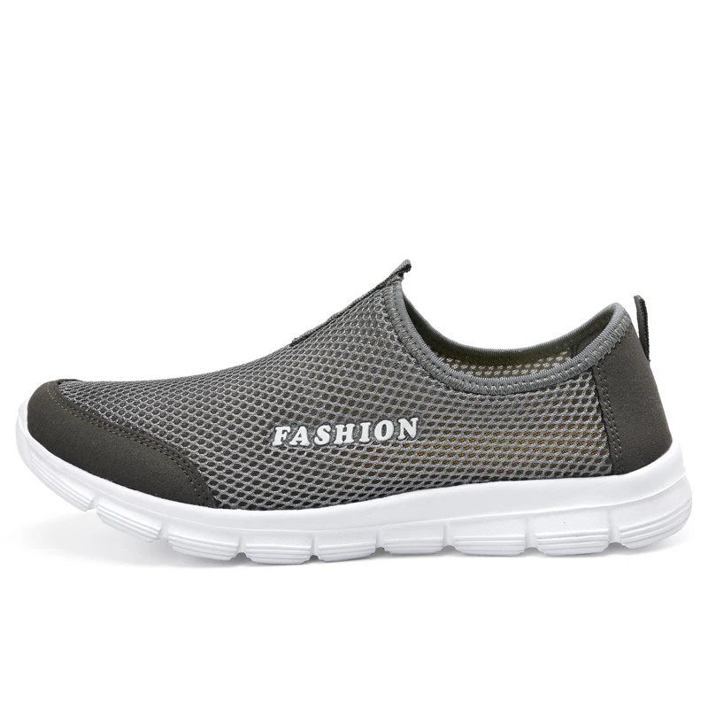 Fashion Summer Shoes Men Casual Air Mesh Shoes Lightweight Breathable Slip-On Flats Chaussure Homme Large Sizes 36-46 Wholesale