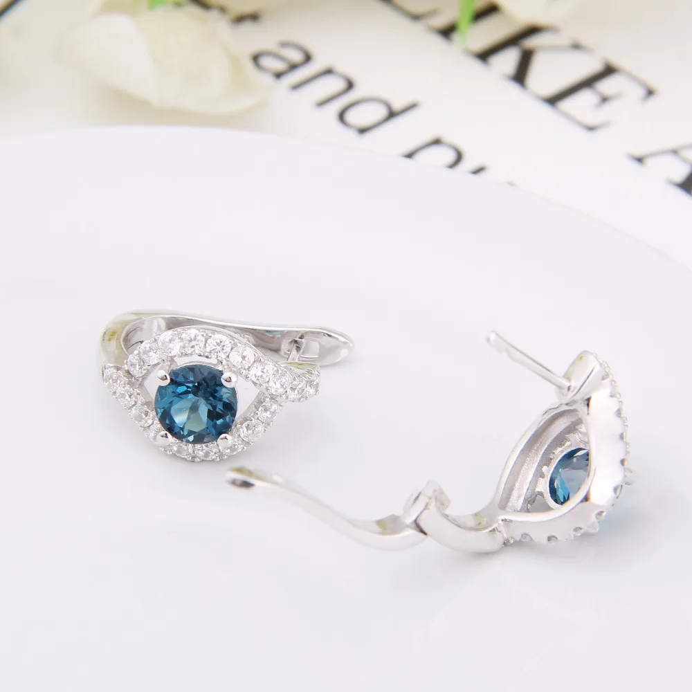 Женский ювелирный набор GEM'S BALLET кольцо с голубым топазом из серебра 925 пробы