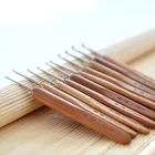 Высококачественные Алюминиевые крючки с бамбуковой ручкой, крючки для вязания ручное вязание крючком, Наборы инструментов для рукоделия домашние инструменты для шитья