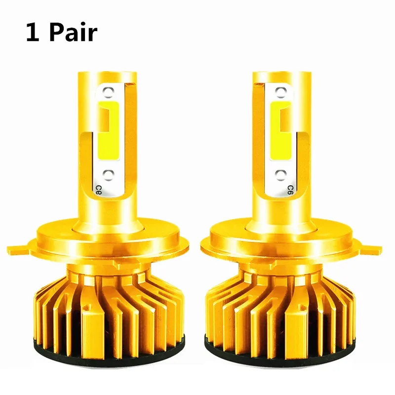 1 Pair Inlong Mini Canbus без ошибок H7 H4 светодиодные Автомобильные фары 12 В 12000LM 6000 K фары H1 9005 HB3 9006 HB4 H8 H11 светодиодные лампы Противотуманные фары - Испускаемый цвет: 1 Pair