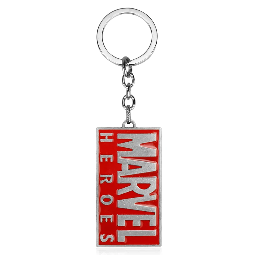 silver Украшения Marvel Супергерои Мстители логотип Стиль металлические подвески, брелоки с буквой «А брелки porte clef держатель ключа chaveiro - Цвет: silver