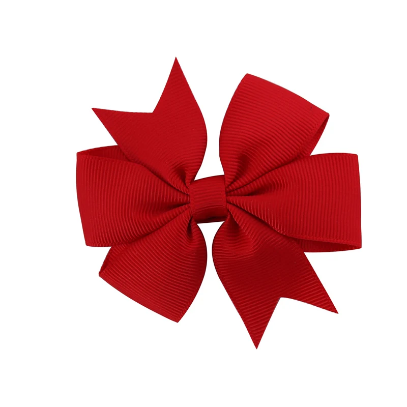 12 Red 3 дюйма,, новинка, корсажная лента, твердый бант-бабочка, заколки для волос, заколки для волос для детей, девочек, новорожденных, аксессуары для волос - Цвет: 12 Red