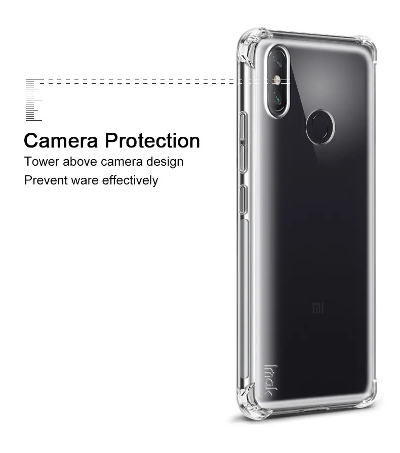 IMAK Xiaomi mi Max 3 чехол Xiao mi Max 3 чехол противоударный силиконовый мягкий прозрачный ТПУ чехол с защитой экрана
