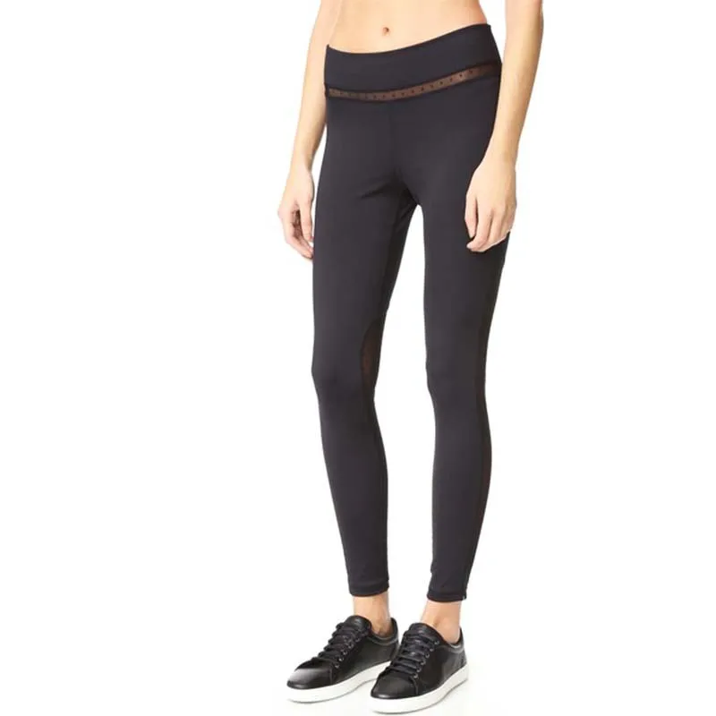 P045 Дешевые Бесплатная доставка Compresion колготки для йоги Лоскутные черные