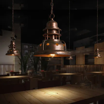Retro nostalgia industry personality shade single head small chandelier creative restaurant bar cafe to do the old wrought iron |
