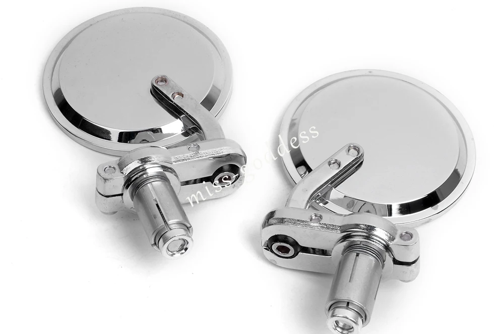 Новый CNC хром Мотоцикл 3 &quotкруглый черный 7/8&quot зеркала на руль велосипеда