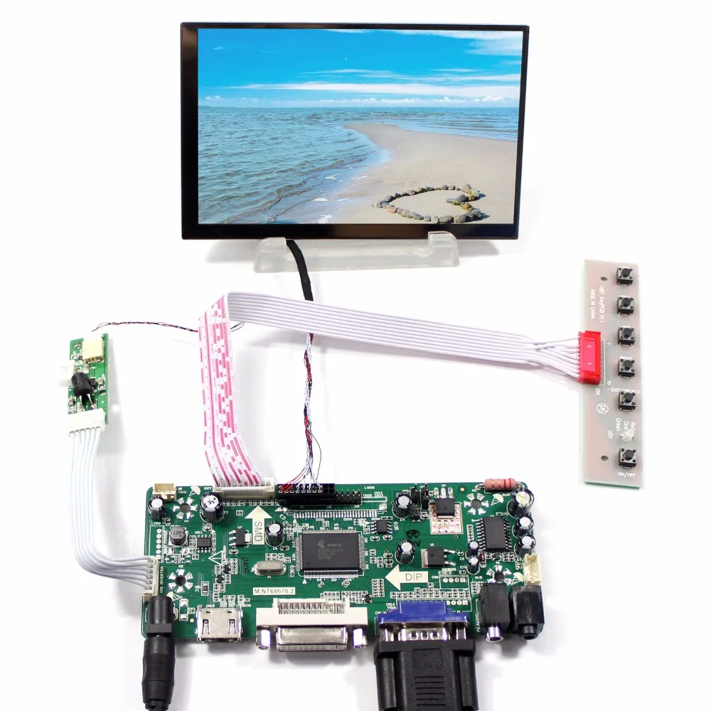 Плата драйвера ЖК-экрана 5 6 дюйма 1024x600 LTD056ET3A + HD MI VGA DVI | Электроника