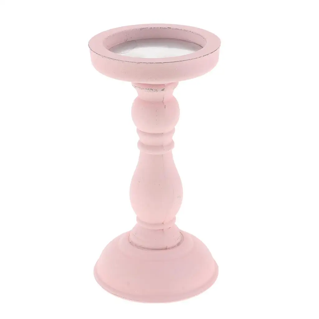 Деревянный подсвечник канделябры столешница A-White M - Цвет: B - Pink S