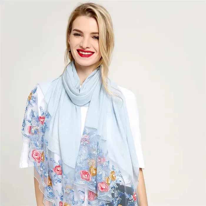 2019 new 180*70cm cotton lace beaded translucent fashion scarf 10 free shipping |
