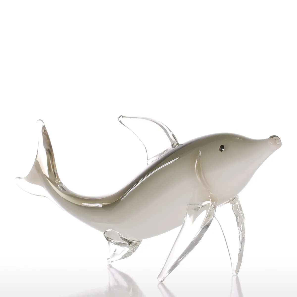 Tooarts серая рыбка Подарочный стеклянный орнамент фигурка животного ручной работы