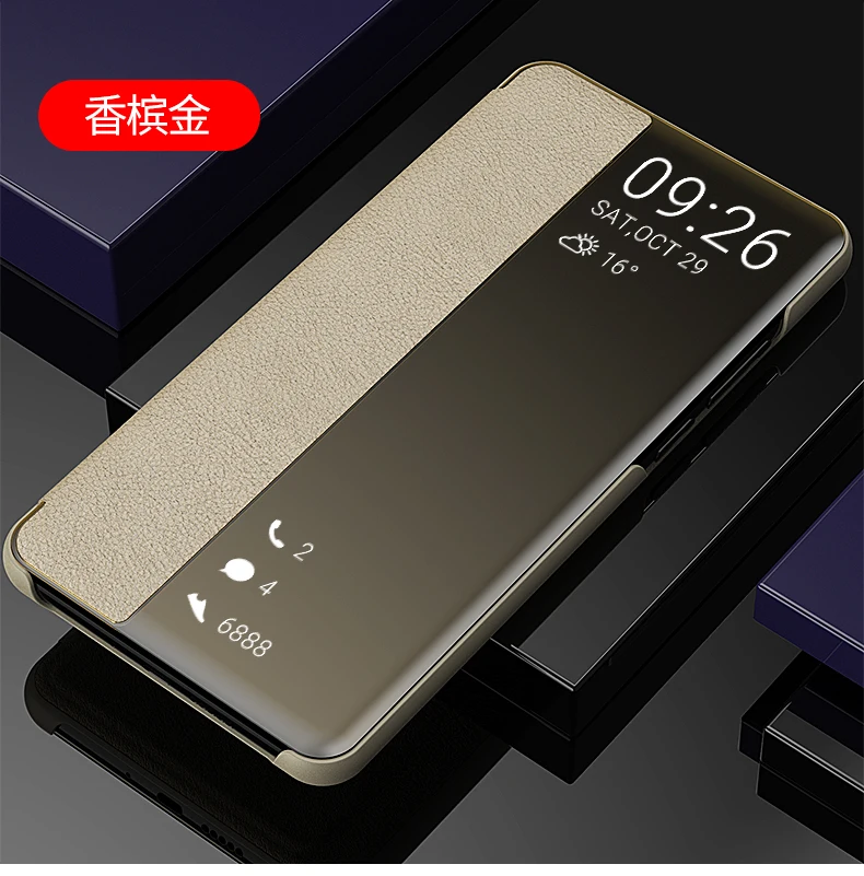Smart View полу зеркальный чехол для телефона для samsung S10 S9 S8 плюс подставка кожаный чехол для samsung A750 A9 A6 A8 J4 J6 плюс