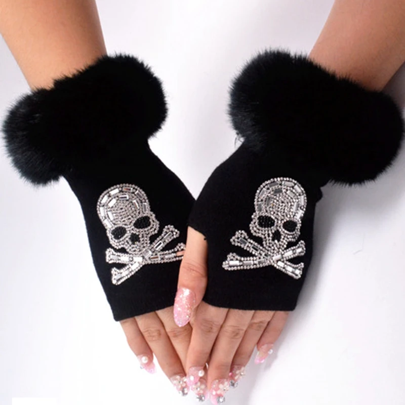 Женские перчатки с изображением животных из мультфильмов лисы зимние теплые