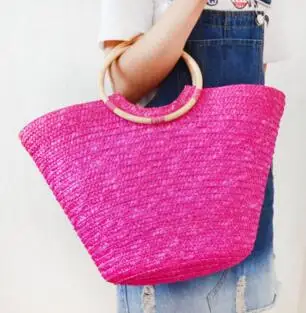 Ротанговая соломенная Цветочная сумка женская Клубничная пляжная | Багаж и сумки