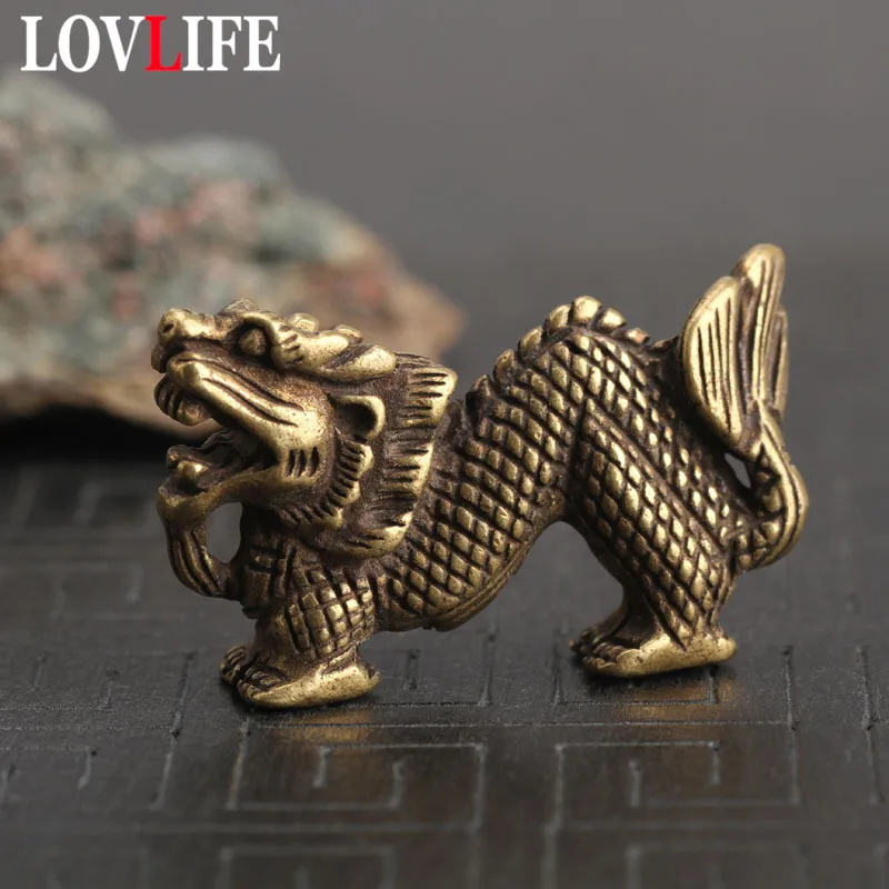 Винтажная медная китайского зодиака Дракон брелки в виде подвески небольшие