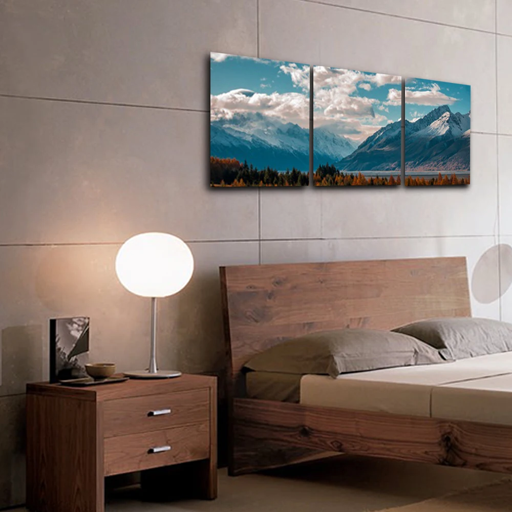 Abstract 3 Panel Natural Landscape Mountain Canvas Oil Painting Modern Wall Art Unique Gift For Living Room Home Decor Frameless | Дом и сад