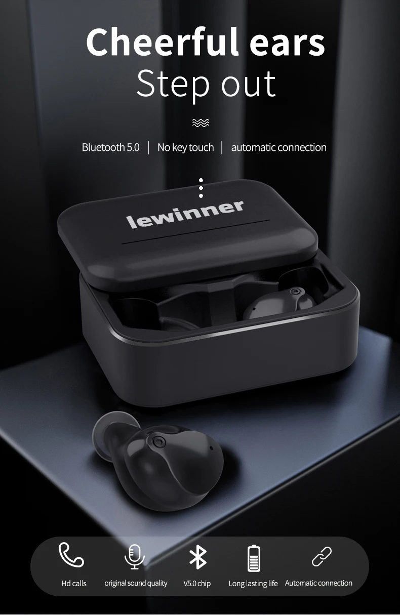 Lewinner V10 беспроводные TWS Bluetooth 5,0 наушники 3D стерео HiFi спортивные наушники Музыкальная гарнитура с зарядным устройством