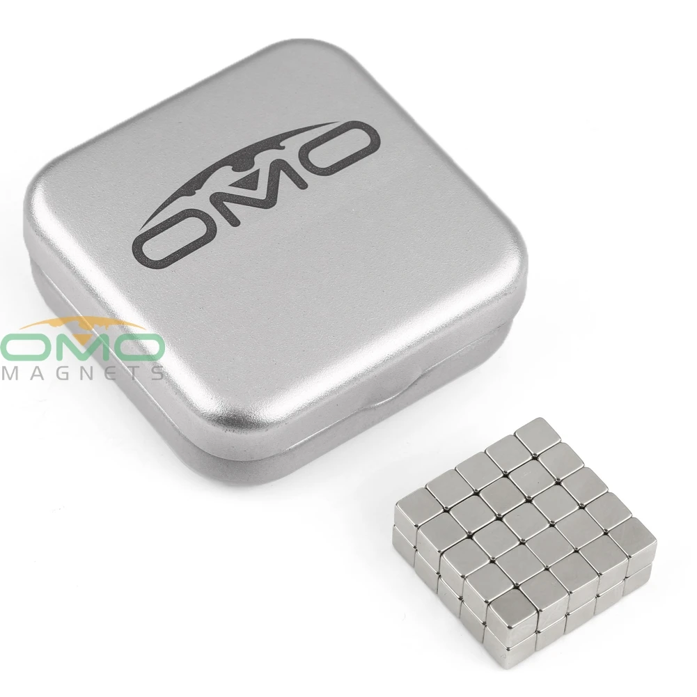 OMO Magnetics 50 шт. супер сильные блочные кубовидные Магниты редкоземельные неодимовые
