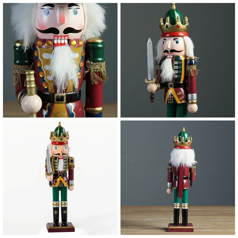 4 шт./компл. 30 см деревянный Щелкунчик кукла солдата винтажное ремесло Кукольное