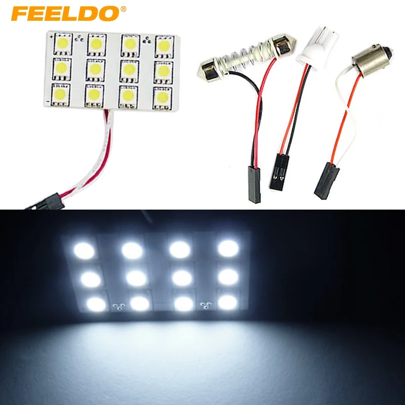 FEELDO 1 шт. белый автомобиль 12SMD 5050 12 светодиодный Светодиодный светильник Панель с