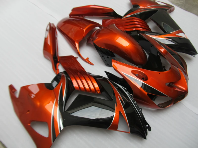 Комплект обтекателей под давлением для Kawasaki ZX14R 06 07 08 09 2006-2009 винно-красный черный