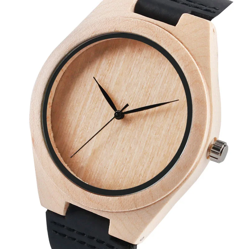 

2017 Pure Face Design Wooden Watch for Man Women Novel 100% Nature Wood Analog Bangle Bamboo Sport Luxury Quartz Wristwatches