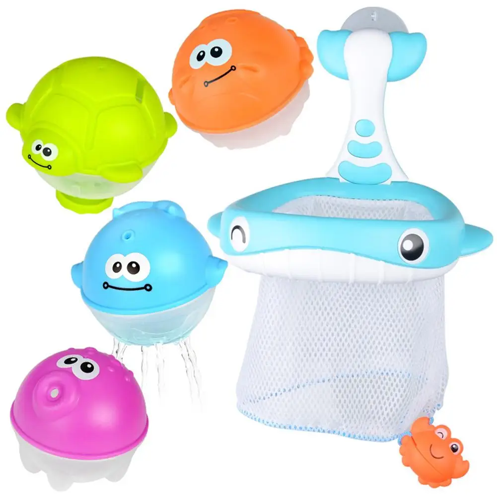 Корзина для ванной игрушка стрельбы КИТ рыболовная сеть с струей воды 90 градусов