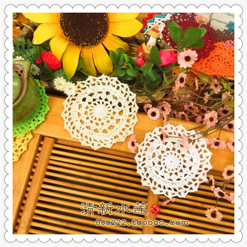 Новая ткань вязаная крючком doilies столовая посуда для украшения дома фетр 30 рис/Лот 11 см круглый коврик держатель чайной чашки