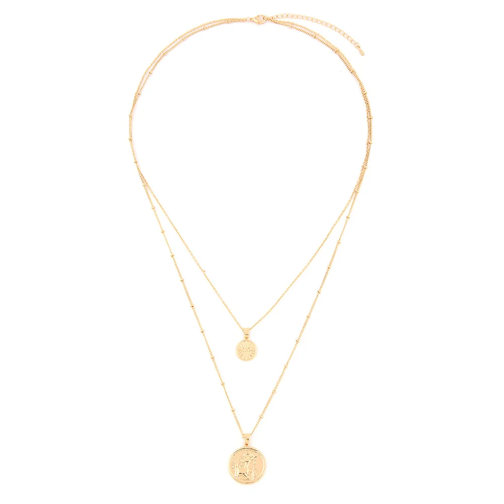 Gold Color Amaiyllis Новая мода солнце кулон колье ожерелье для женщин милый мультфильм Wapiti мотаться колье слой ключицы цепи колье - Окраска металла: Gold Color