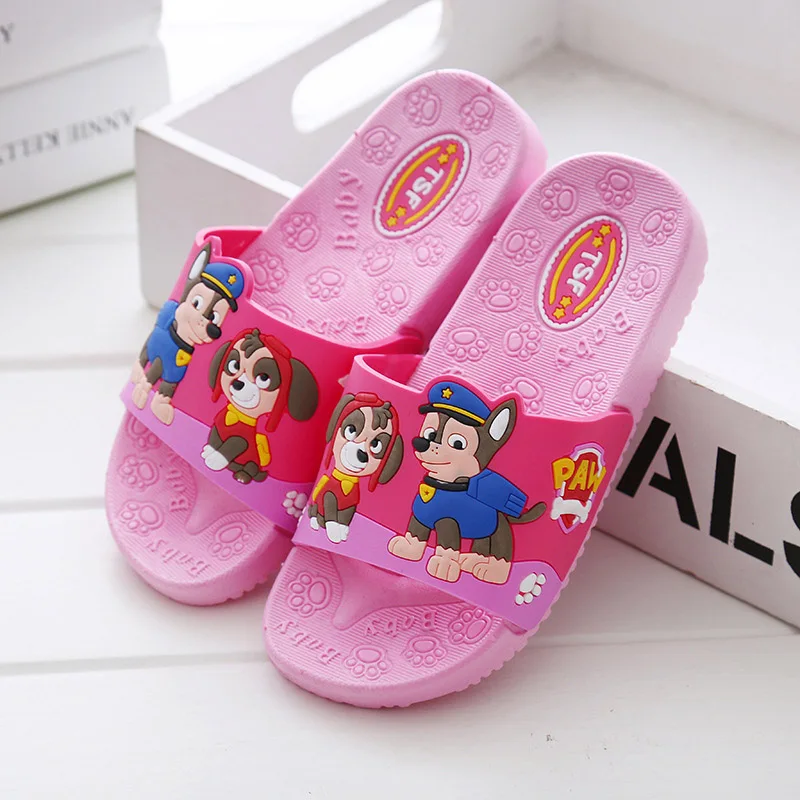 Pink Paw Patrol/новые детские тапочки с героями мультфильмов; Летняя обувь с мягкой подошвой для мальчиков и девочек; садовые уличные детские сандалии - Цвет: Pink
