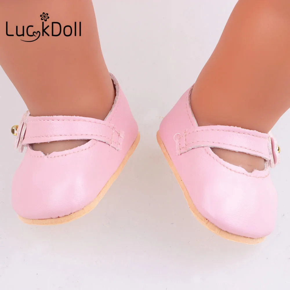 LUCKDOLL кожаные туфли однотонные размер 18 дюймов американский 43 см Детская кукла