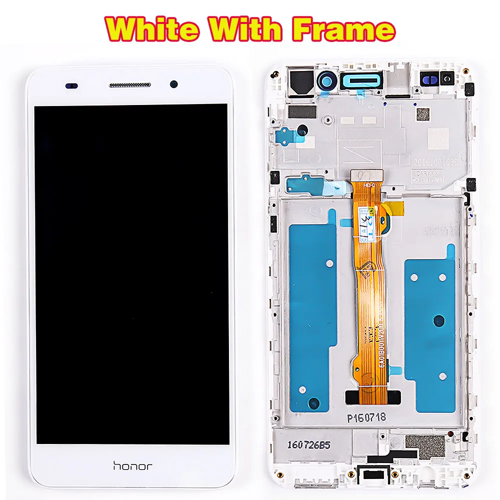 White with Frame Huawei Y6II Y6 II 5,5 дюймов ЖК-дисплей Дисплей CAM-L23 CAM-L03 CAM-L21 CAM-AL00 кодирующий преобразователь сенсорного экрана в сборе рамка с бесплатными инструментами - Цвет: White with Frame
