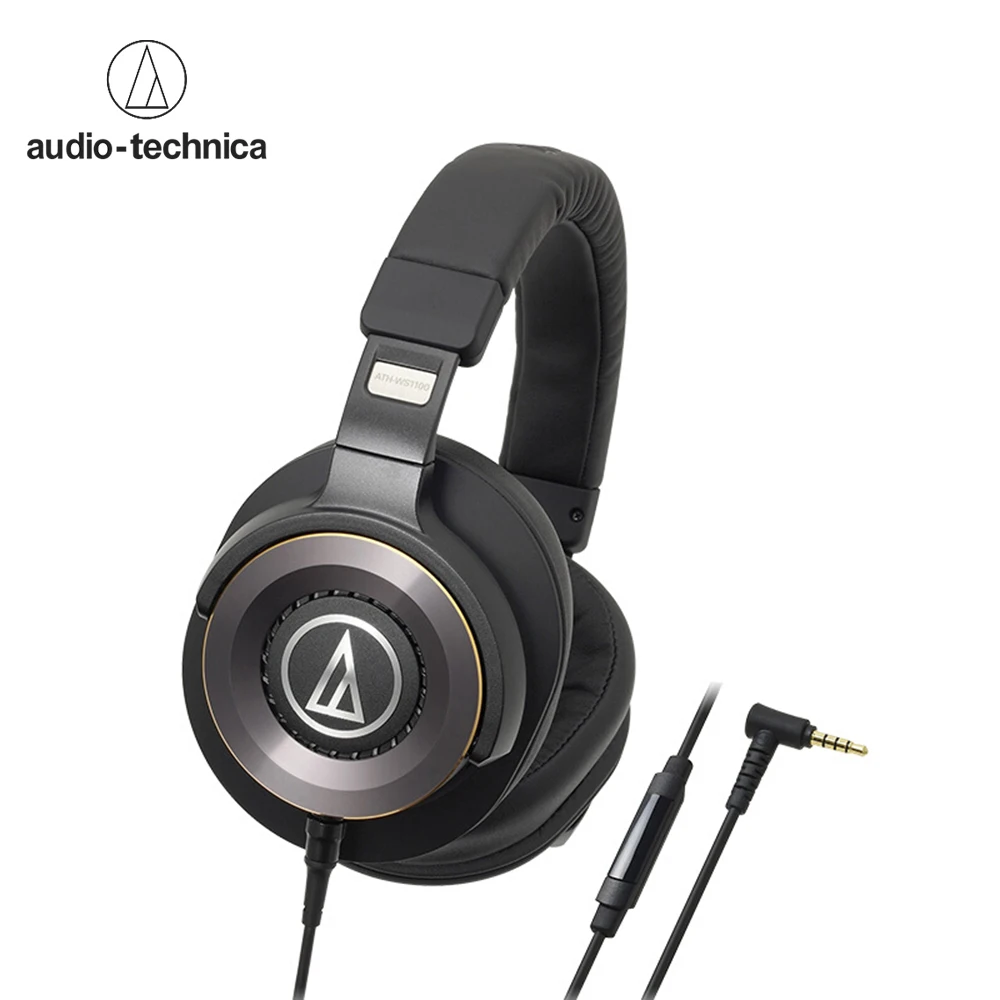 Audio-Technica ATH-WS1100iS портативные hifi Наушники Накладные наушники 3,5 мм проводные наушники для смартфонов с микрофоном