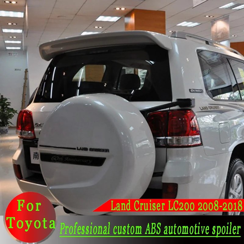 Для Toyota Land Cruiser LC200 спойлер 2008- Высокое качество ABS Материал автомобильный спойлер праймер цвет внедорожник автомобиль заднее крыло