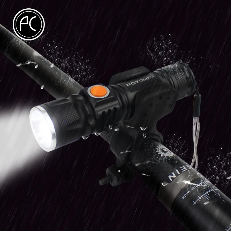 Велосипедный светильник PCycling 2000 люмен супер перезаряжаемый от USB T6 светодиодный