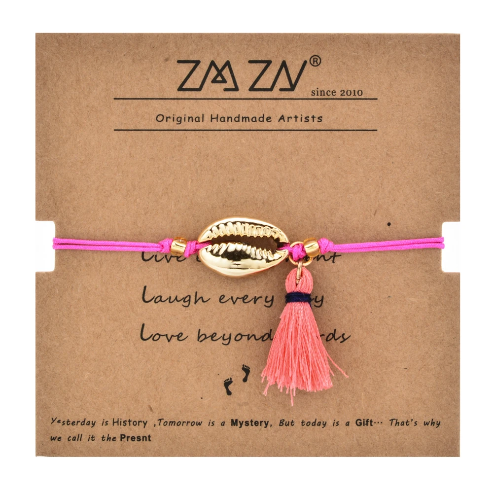 ZMZY новые браслеты из ракушек с кисточками для женщин Boho пляжные бусины браслет