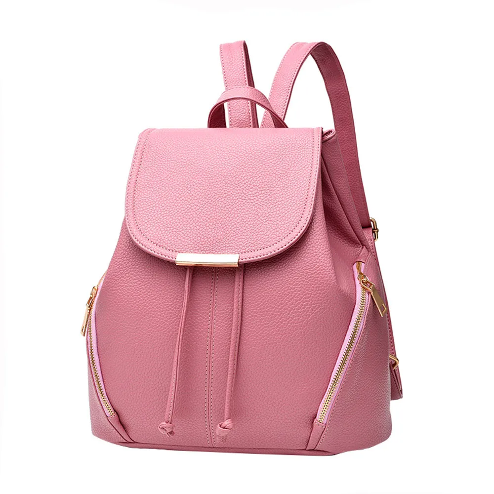 Розовый Aelicy, женские кожаные рюкзаки, высокое качество, PU, рюкзак, Mochila Feminina, рюкзак, женский, модный, дорожная сумка - Цвет: Розовый