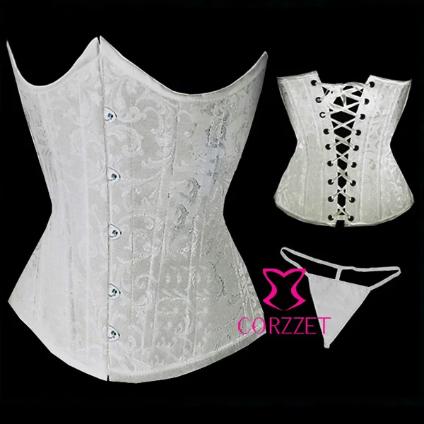 

Lace Up Jacquard Latex Waist Trainer Corsets Slimming Cincher Shaper White Corset Short Bustier Underbust Corselet For Womens