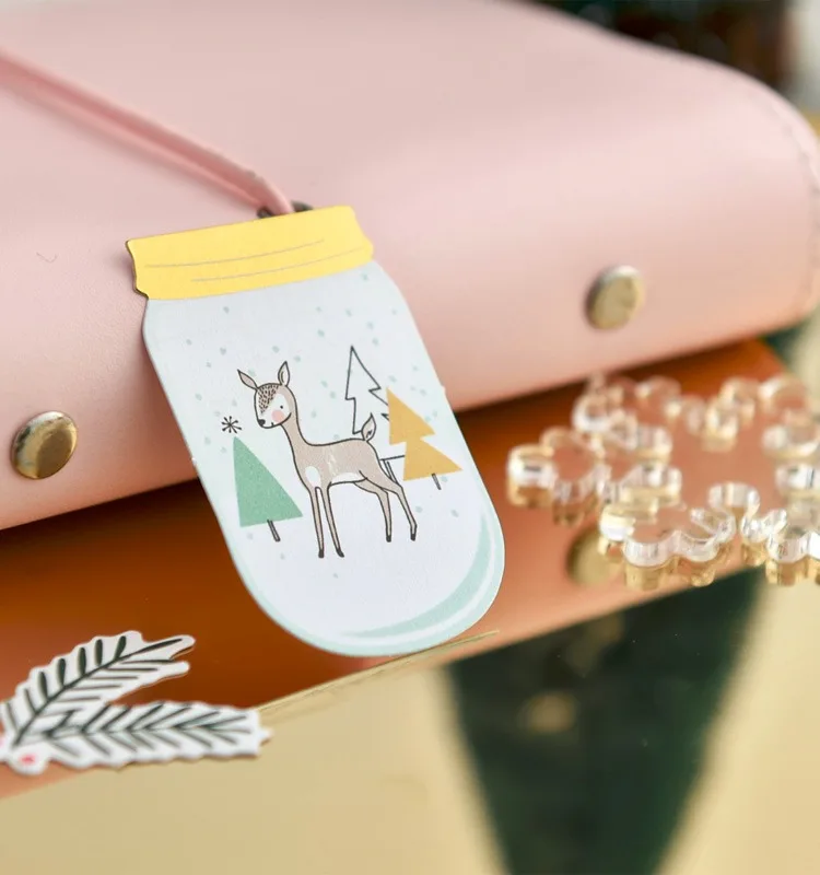 Рождественские красочные картонные высечки для скрапбукинга счастливый