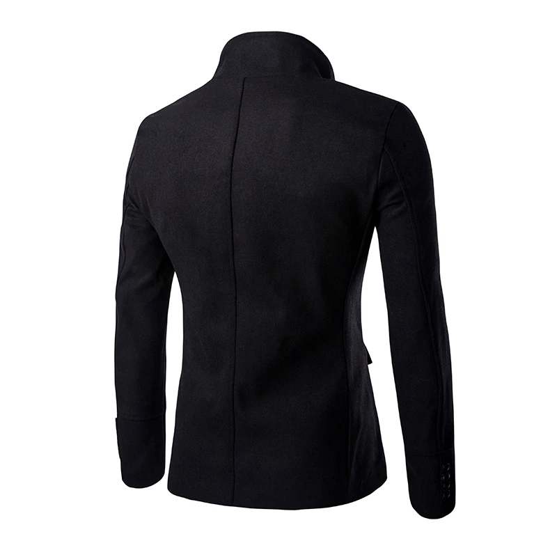 Шерстяной Пиджак Мужской Военная Гороха Пальто Зимнее Двубортный Британский