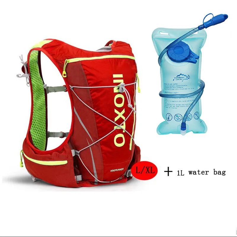 1L water bag LXL Профессиональный беговой рюкзак 8L жилет пакет снаряжение для бега велосипед Велоспорт рюкзак для мужчин и женщин Спорт марафон воды мешок 1Л/2л/3Л - Цвет: 1L water bag LXL