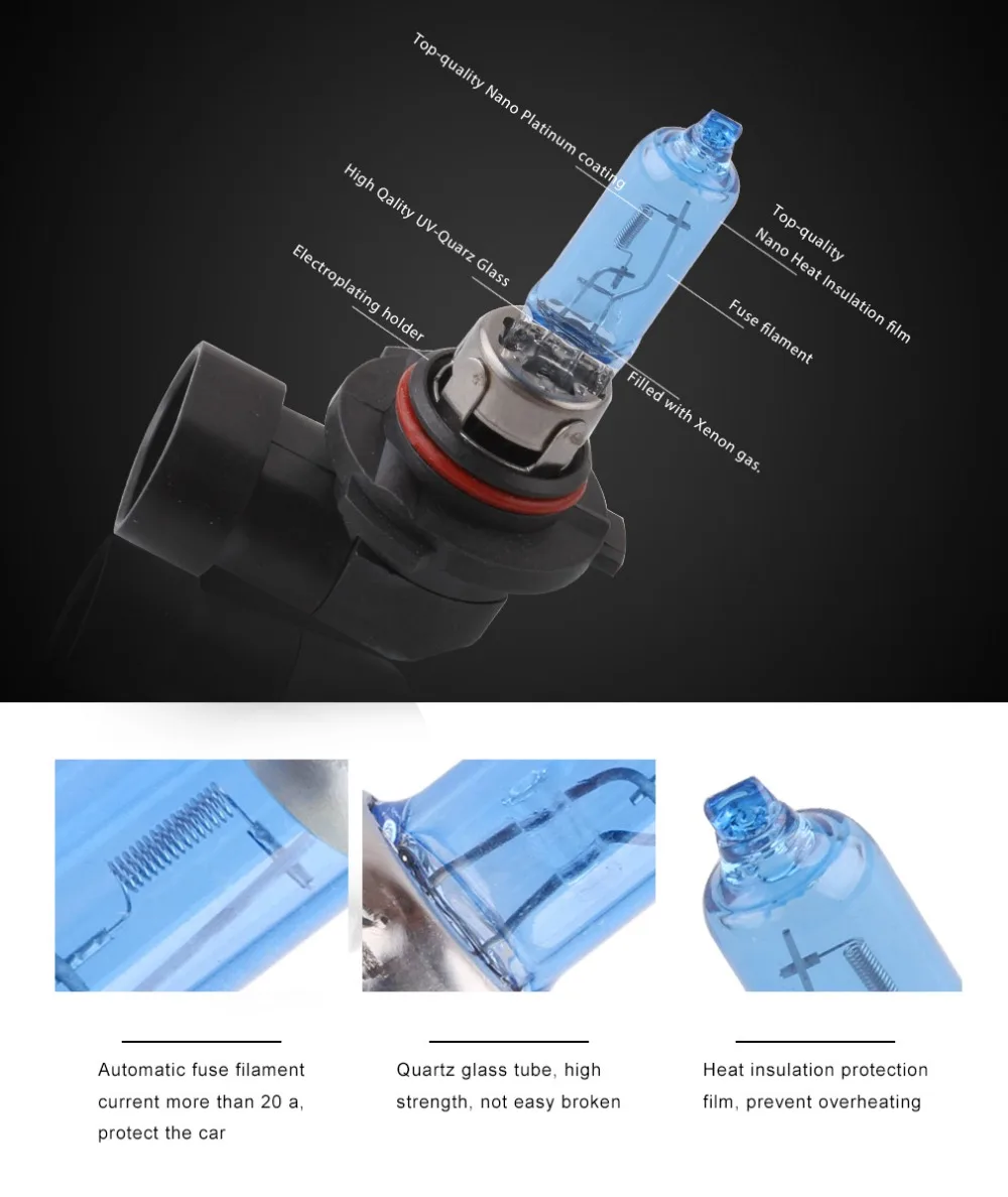 2 шт. 9005 HB3 55W 12V супер яркий галогеновые лампы для фар головного светильник тумана