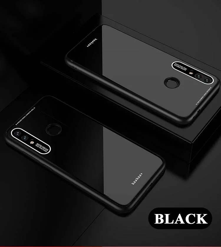 Стеклянный чехол Tsimak для Oneplus 7 Pro one plus 7 1+ 7 Pro, чехол-бампер, противоударный чехол из закаленного стекла для телефона - Цвет: Black