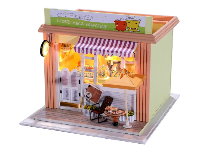 Новое поступление ручной работы DIY игрушка-домик чайные магазины/кофейные модели