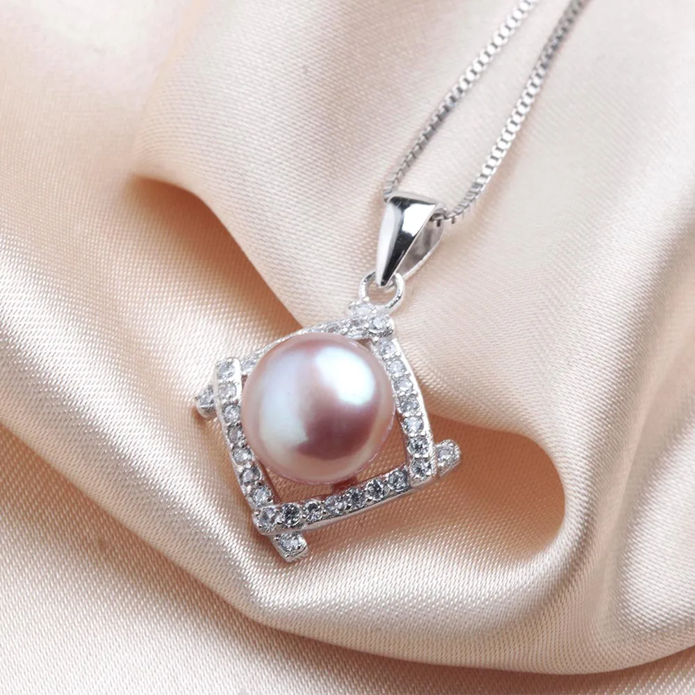 High Quality AAAA Natural Freshwater Pearl Jewelry Sets Women Elegant 925 Sterling Silver Pendant+Drop Earrings 2017 New Arrival | Украшения