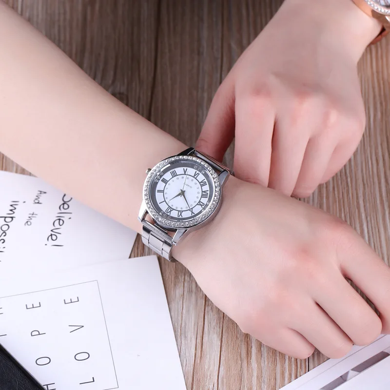 Роскошные розовое золото из нержавеющей стали женские часы Модные Повседневные