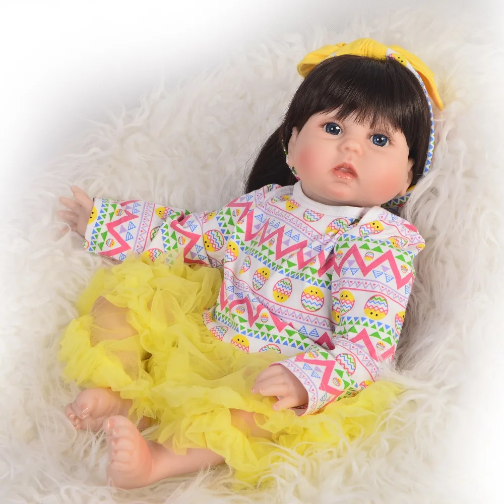 Кукла новорожденная силиконовая 55 см милая кукла для девочек младенец лучший